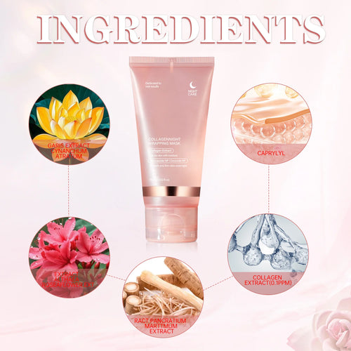 Collagen Night Mask 75Ml Overnight Skin Wrap for Deep Hydration Firming Skin Glow Sleep Mask Hydrating Face Mask