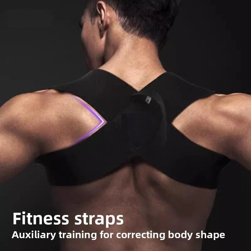 Fitness Heavy Shoulder Straps, Adjustable Fitness Posture Corrector Training Straps, Back Straightener Posture Corrector for Men Weight Training, Press Lifts, Chest Straight, Bench Presses