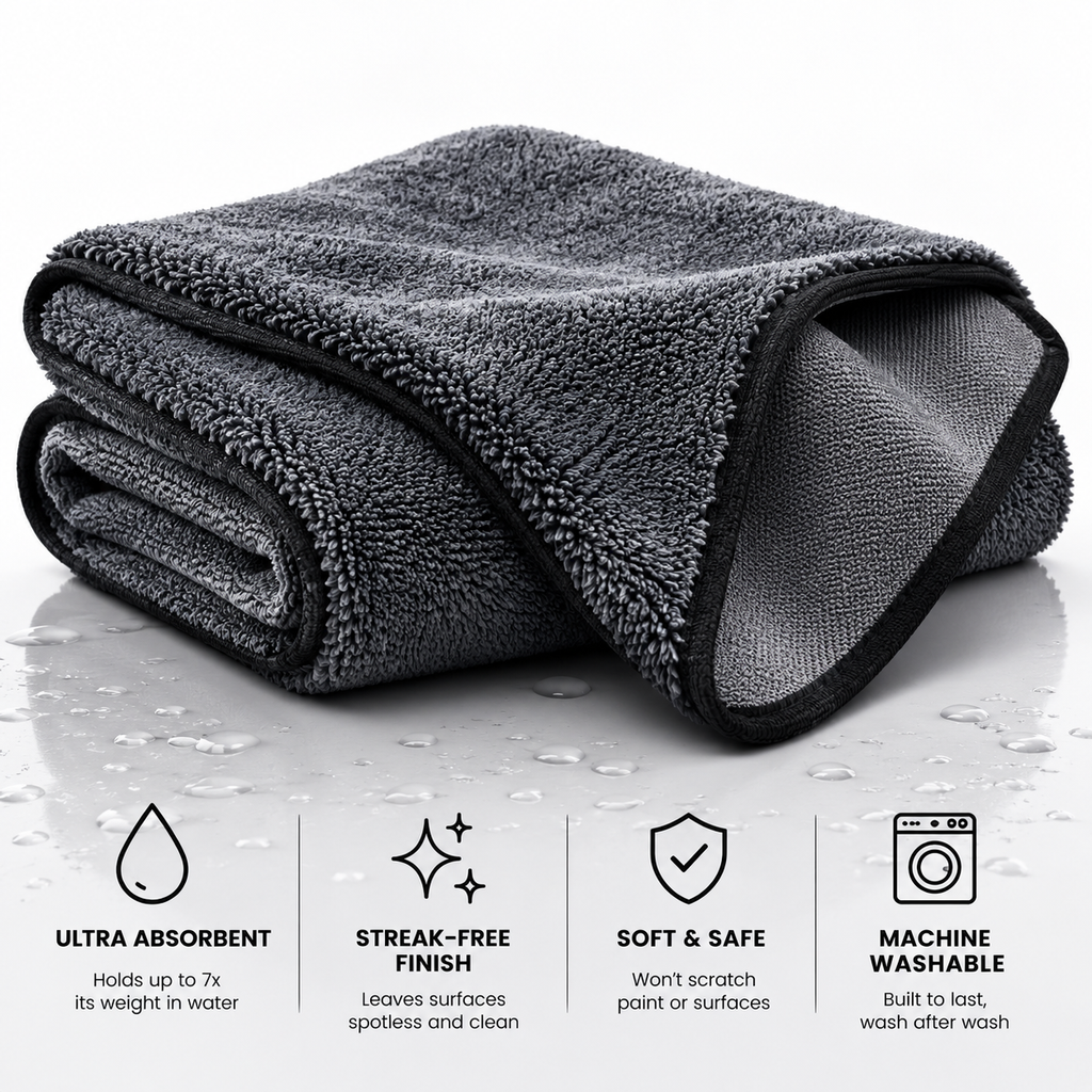 Microfiber Cleaning Cloth, 36"X 24" Extra Large Microfiber Towels, Ultra Absorbent Car Washing Towels, Reusable Lint Free Streak Free Cleaning Rags for Car, Kitchen, and Window, 1300 Washes