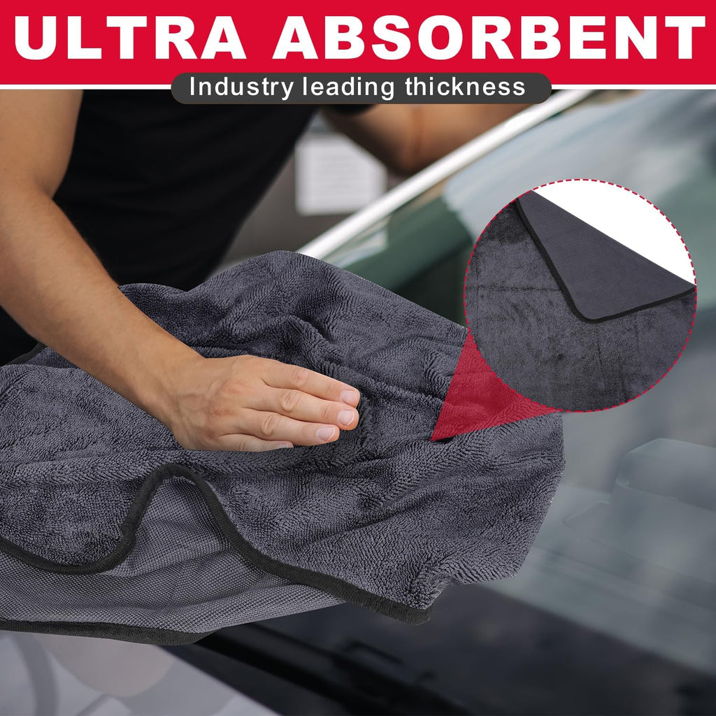 Microfiber Cleaning Cloth, 36"X 24" Extra Large Microfiber Towels, Ultra Absorbent Car Washing Towels, Reusable Lint Free Streak Free Cleaning Rags for Car, Kitchen, and Window, 1300 Washes
